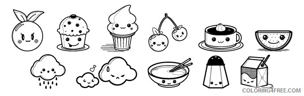 Kawaii Coloring Pages Of Food Coloring4free Coloring4free Com