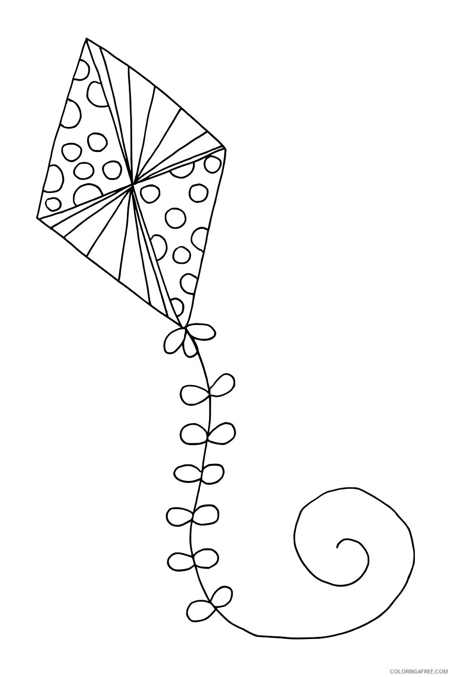 Kite Coloring Pages For Kids Printable Coloring4free Coloring4Free
