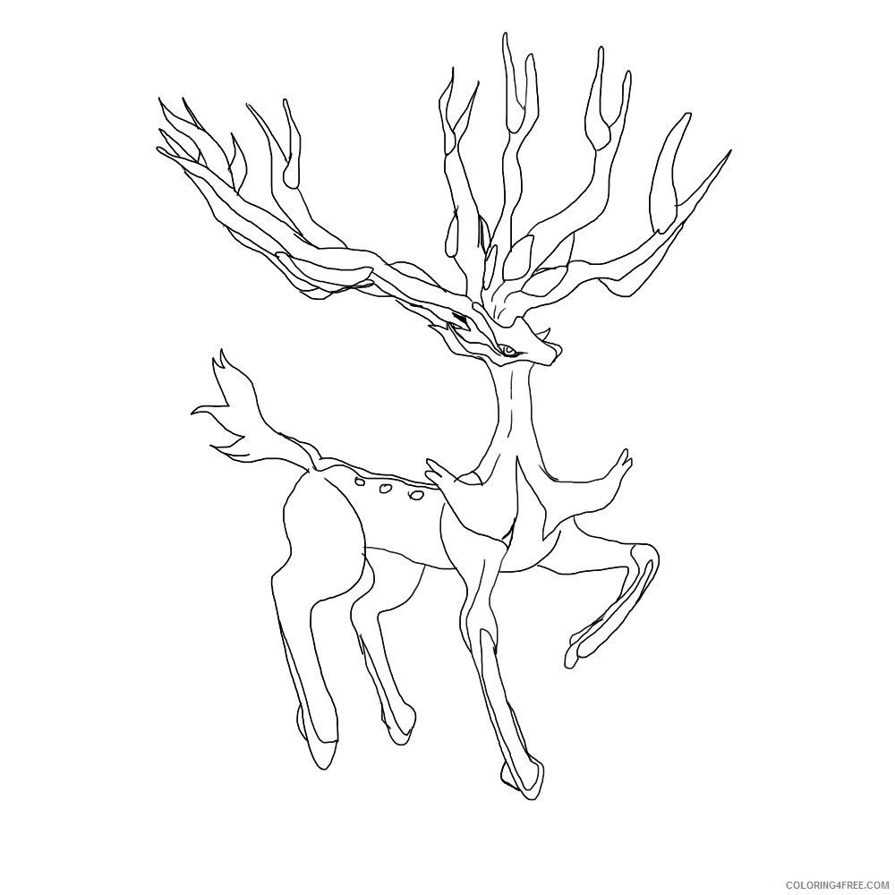 Legendary Pokemon Coloring Pages Xerneas Coloring4free Coloring4free Com