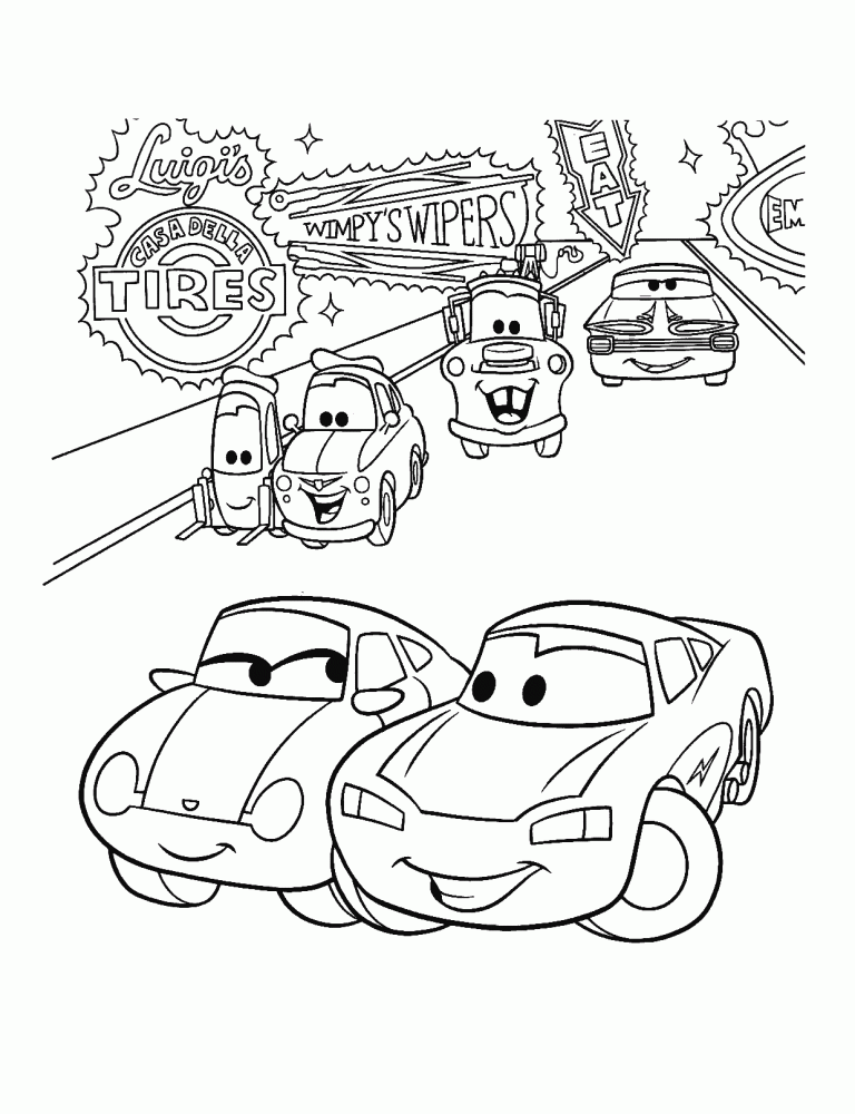 lightning mcqueen coloring pages race in desert Coloring4free ...