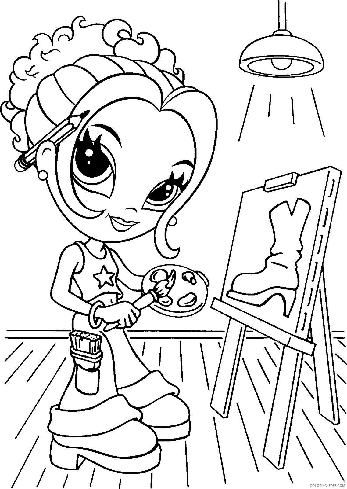 lisa frank coloring pages girl painting Coloring4free - Coloring4Free.com