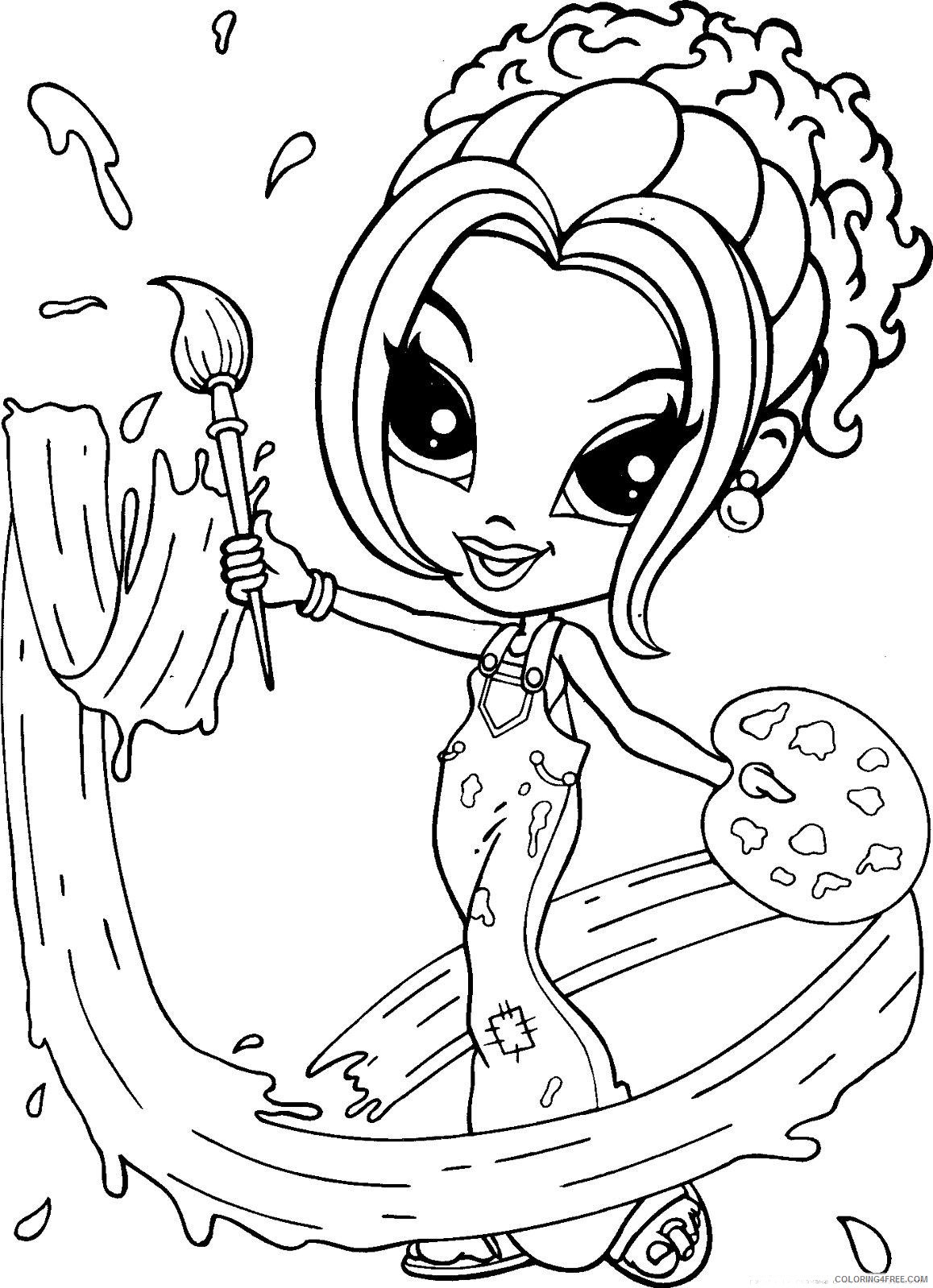 Lisa Frank Coloring Pages Painter Girl Coloring4free Coloring4free Com