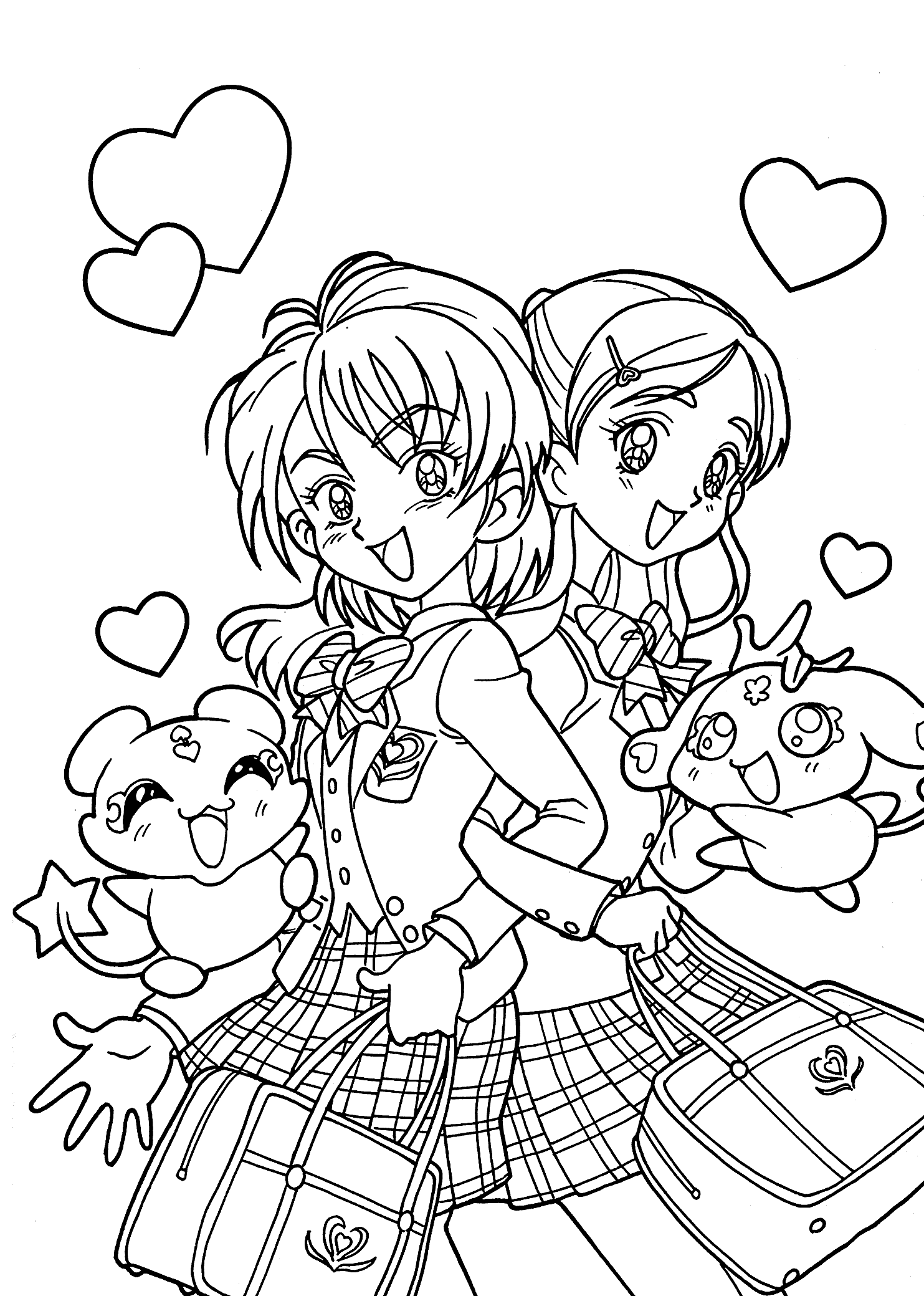 manga coloring pages school girl Coloring22free - Coloring22Free.com