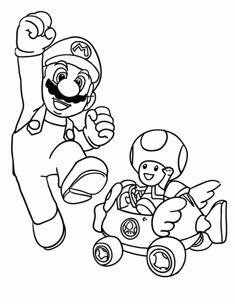 mario kart coloring pages toad Coloring4free - Coloring4Free.com