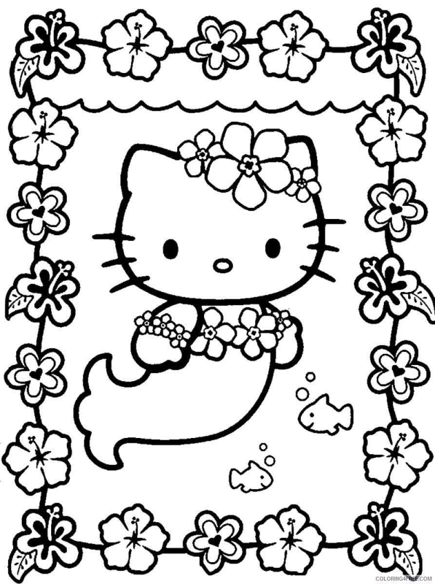 Download Mermaid Coloring Pages Hello Kitty Coloring4free Coloring4free Com