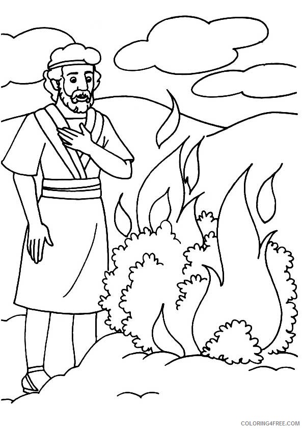 moses and the burning bush coloring pages Coloring4free - Coloring4Free.com