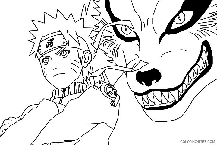 Naruto Coloring Pages Nine Tailed Fox Kyuubi Coloring4free Coloring4free Com - kyûbi brawl stars