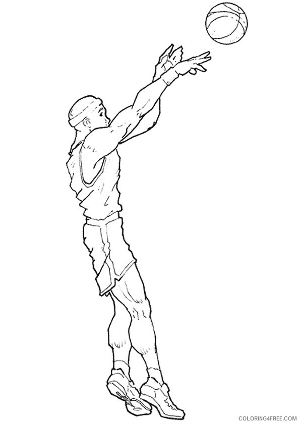 nba coloring pages shooting Coloring4free - Coloring4Free.com