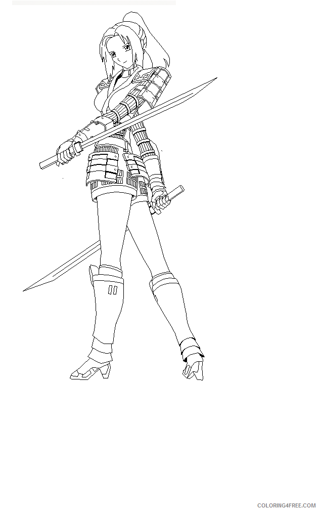 Ninja Girl Coloring Pages For Adults Coloring4free Coloring4free Com