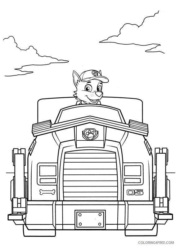 paw patrol pages rocky vehicle Coloring4free - Coloring4Free.com
