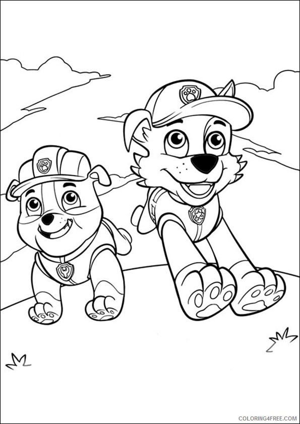 Paw Patrol Coloring Pages Rubble And Rocky Coloring4free Coloring4free Com