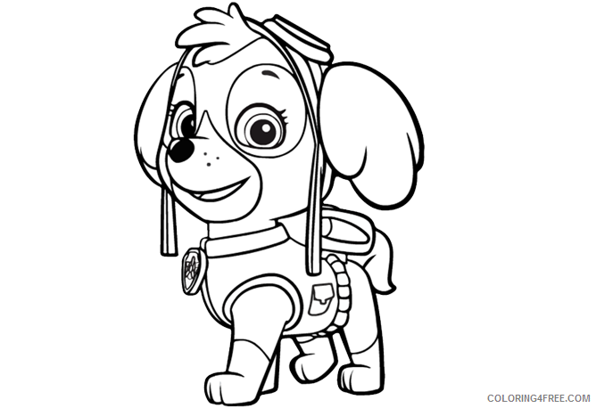 Paw Patrol Skye Coloring Pages Coloring4free Coloring4free Com
