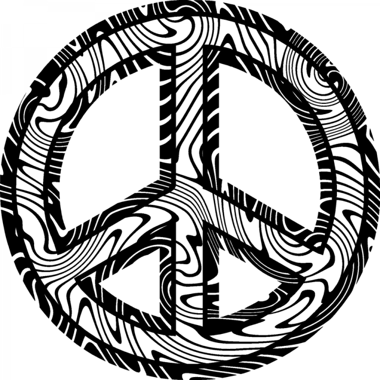 peace sign coloring pages hearts flowers stars Coloring4free ...