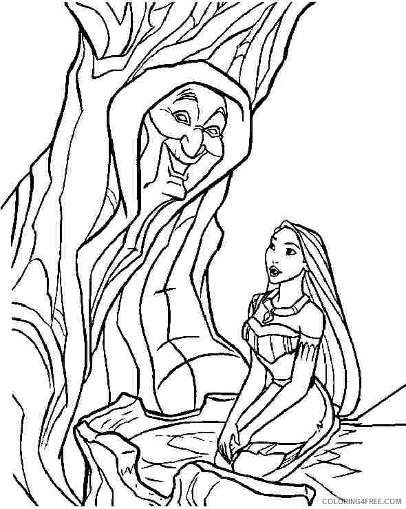 Pocahontas Coloring Pages With Grandmother Willow Tree Coloring4free Coloring4free Com,Pizza Toppings