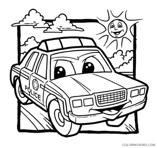 police car coloring pages cartoon Coloring4free - Coloring4Free.com