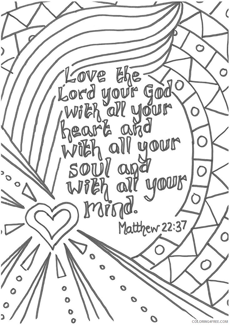 Printable Christian Coloring Pages With Verses Coloring4free Coloring4free Com