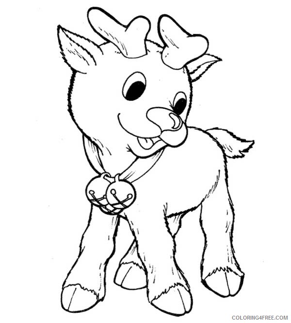 Printable Reindeer Coloring Pages For Kids Drawing With Crayons