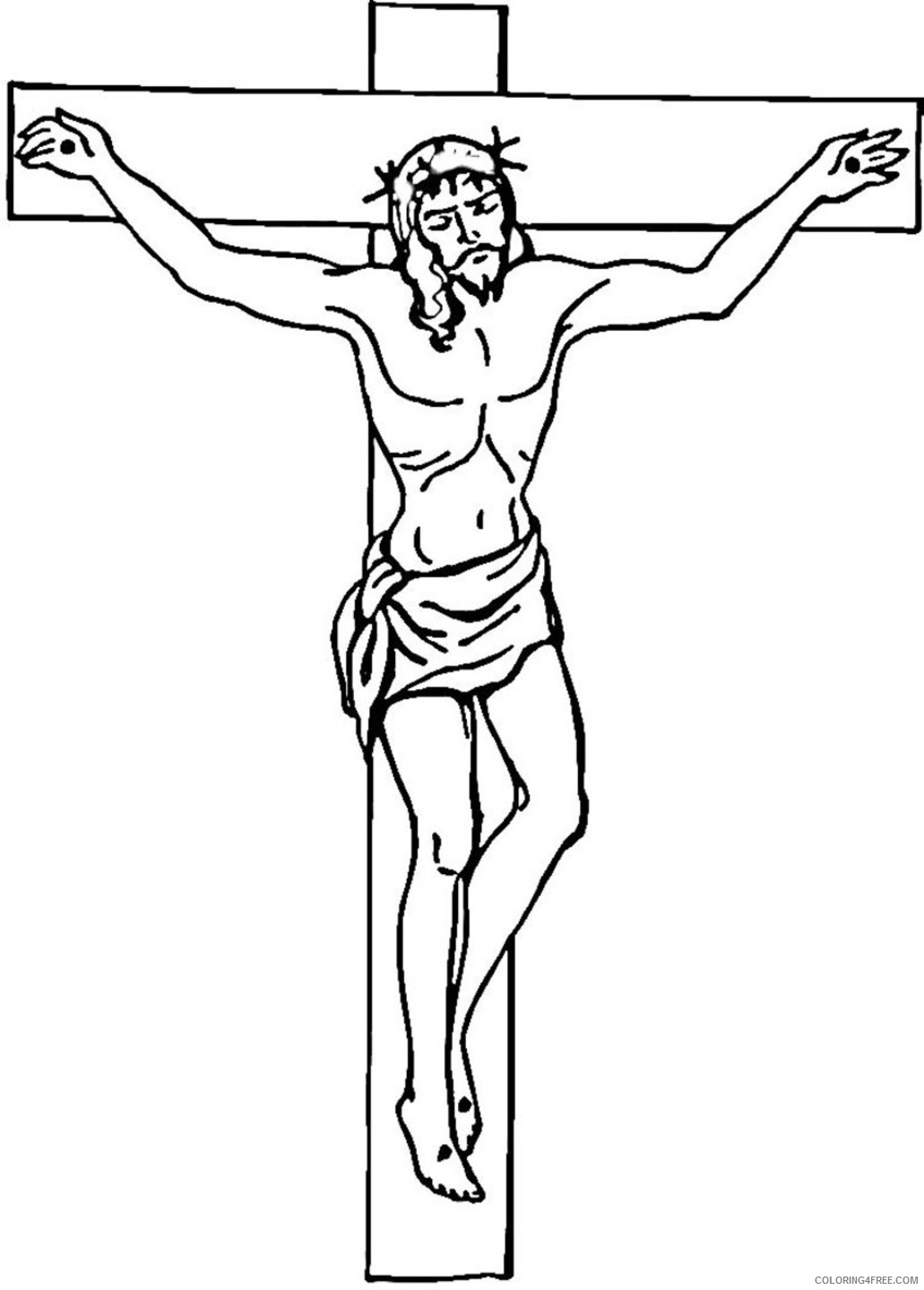 religious coloring pages jesus cross Coloring4free - Coloring4Free.com