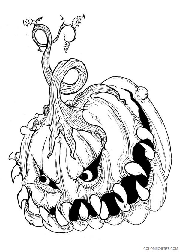 Scary Coloring Pages Pumpkin Coloring4free Coloring4free Com