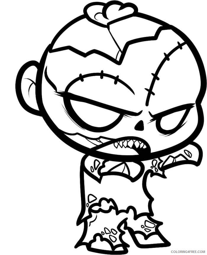 Scary Coloring Pages Zombie Face Coloring4free Coloring4free Com