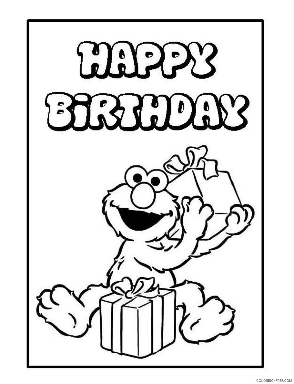 Sesame Street Coloring Pages Elmo Birthday Coloring4free Coloring4free Com