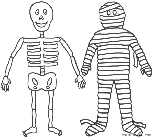 Skeleton Coloring Pages With Mummy Coloring4free Coloring4free Com - silly skeleton roblox virus