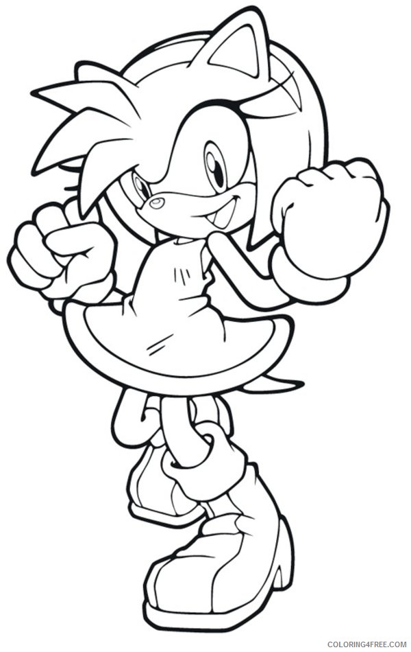 Sonic Coloring Pages Amy Rose Coloring4free Coloring4free Com