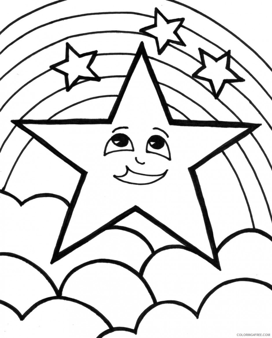 Free Star Coloring Pages For Kids Coloring4free Coloring4free Com