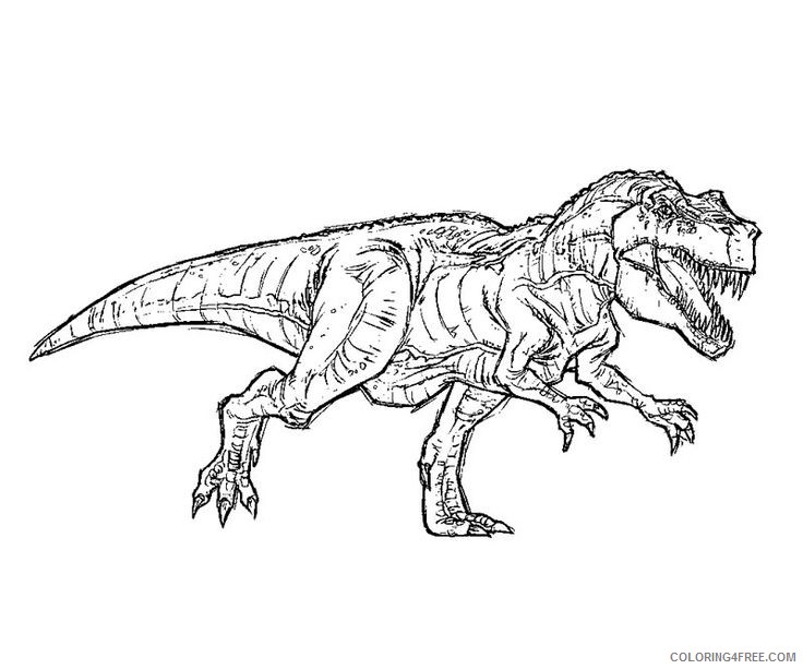 T Rex Jurassic Park Coloring Pages Coloring4free Coloring4free Com
