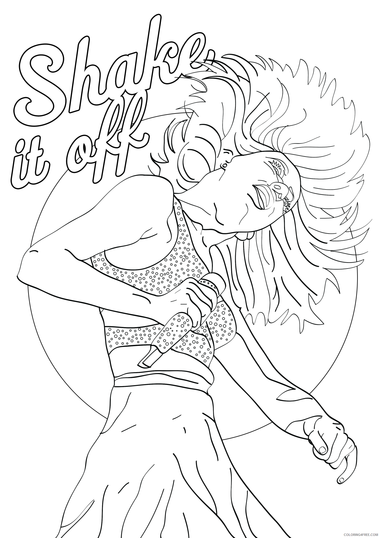 Taylor Swift Coloring Pages Shake It Off Coloring4free Coloring4free Com