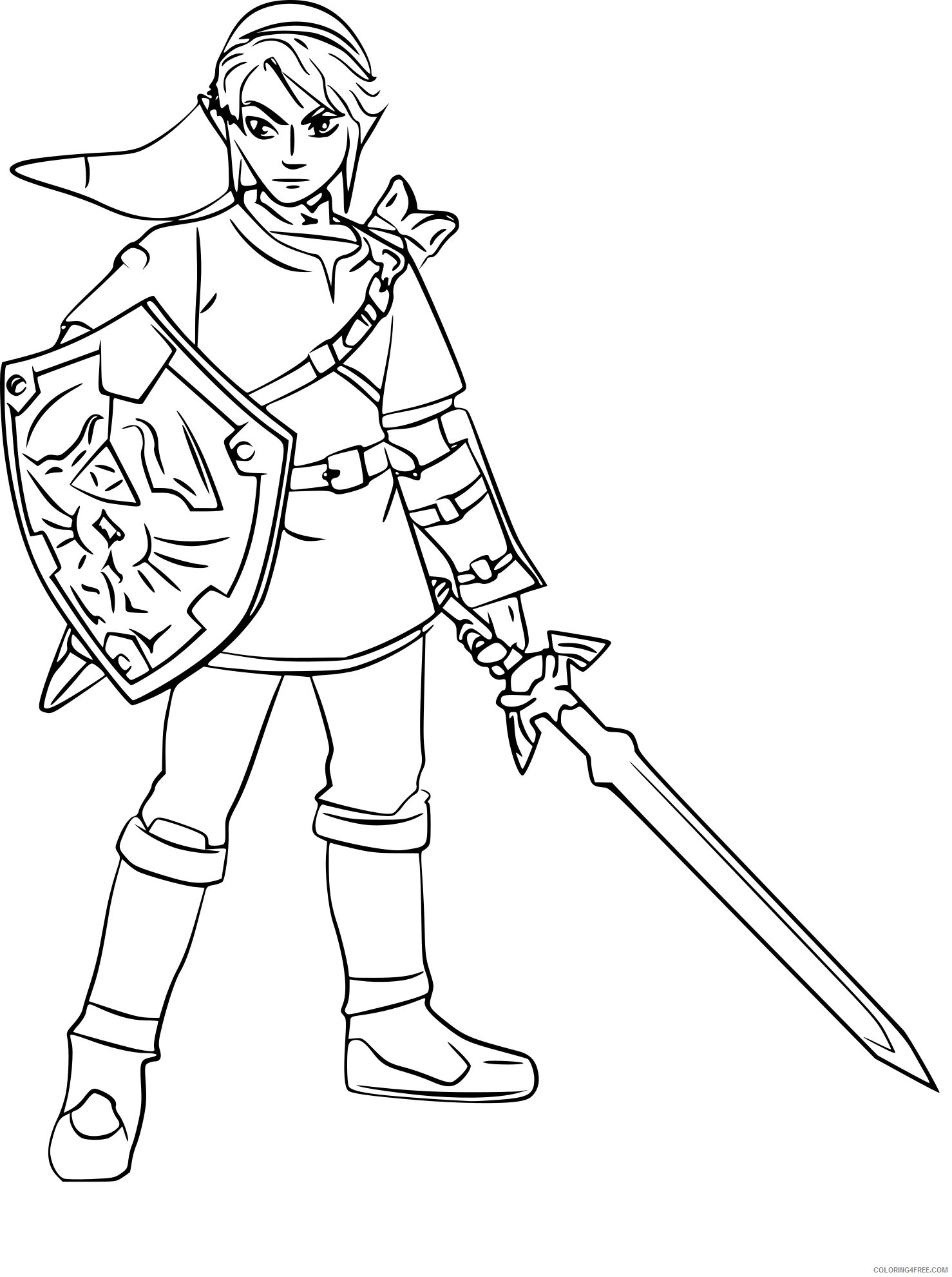 The Legend Of Zelda Coloring Pages Link Coloring4free Coloring4free Com