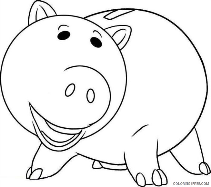 Toy Story Coloring Pages Hamm Piggy Bank Coloring4free Coloring4free Com - printable roblox piggy characters coloring pages