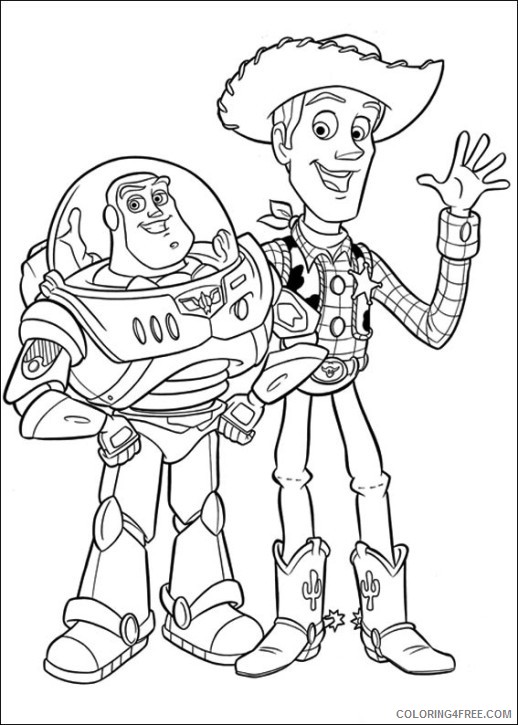 toy story coloring pages woody and buzz coloring4free
