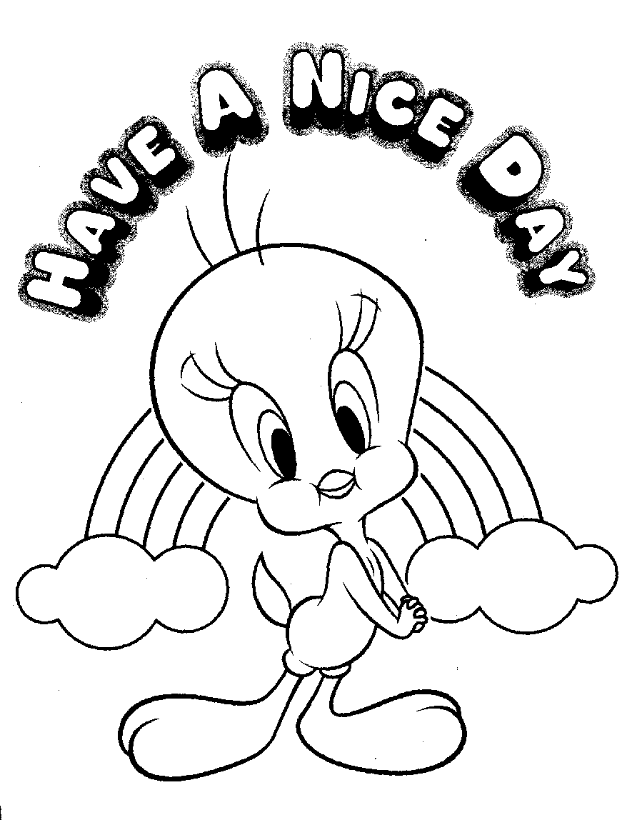 Tweety Bird Coloring Pages Have A Nice Day Coloring4free Coloring4free Com