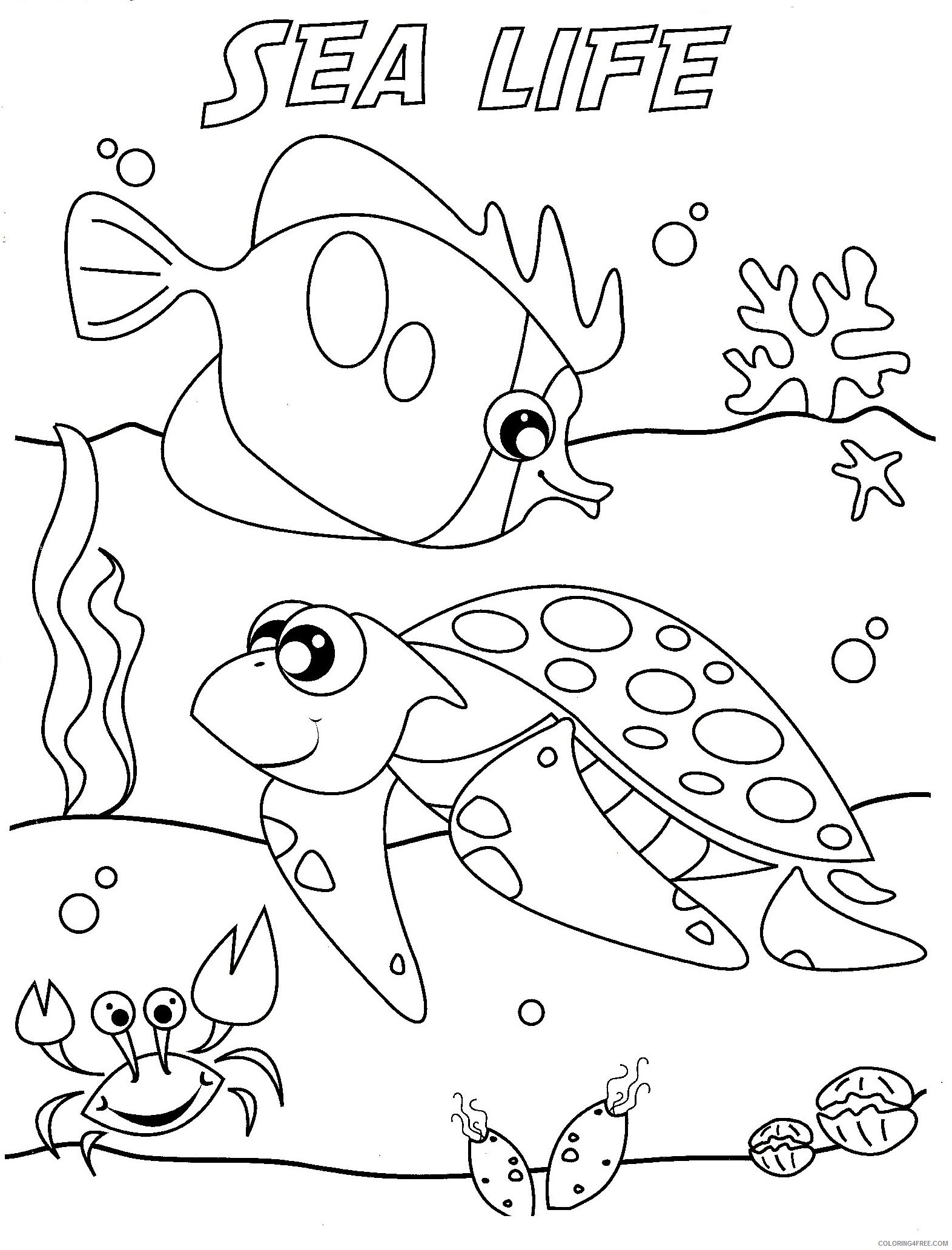 Under The Sea Coloring Pages Sea Life Coloring4free Coloring4free Com