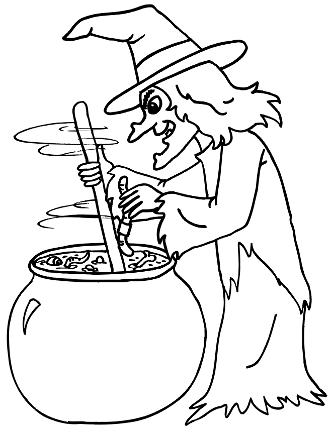 witch coloring pages witches brew Coloring4free - Coloring4Free.com
