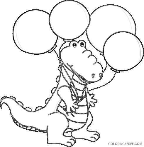 alligator with balloons a fun alligator holding a se0XGN coloring