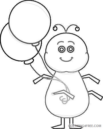 ant with balloons cute ant holding two balloons OpTy2u coloring
