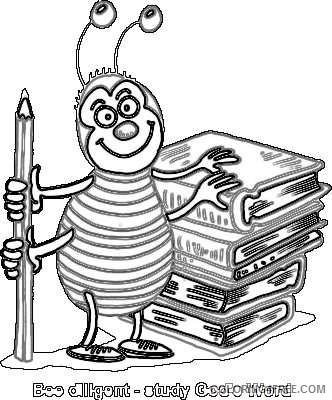 bee holding pencil with two hand two other hands are resting on a SbNa4b coloring
