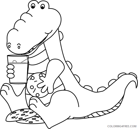 black and white alligator eating cookies black and white wwY5FI coloring