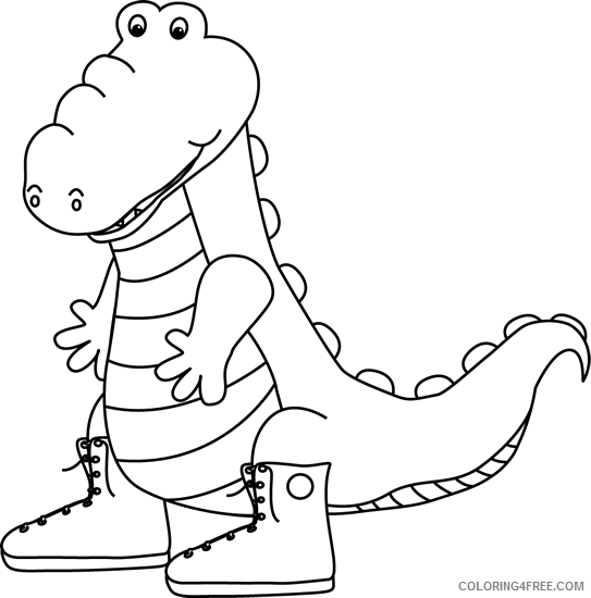 black and white alligator wearing sneakers black and white J39kd7 coloring