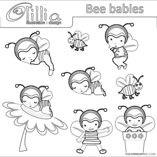 cute baby bee C9nh6j coloring