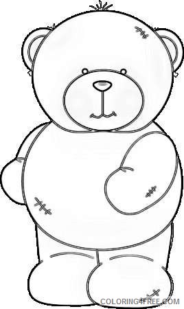 cute bear cute worn bear with stitching Jw2Prq coloring
