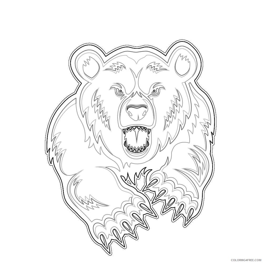 grizzly bear mascot W2IIPI coloring