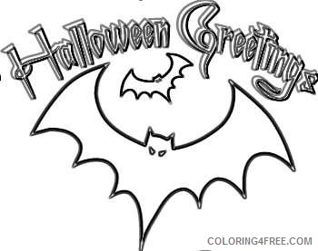 halloween bats with greetings kMhnGP coloring