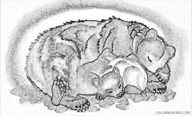 hibernating bear L6WH9D coloring