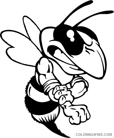 hornet yellow jacket bee mascot decal sticker 3QHNic coloring