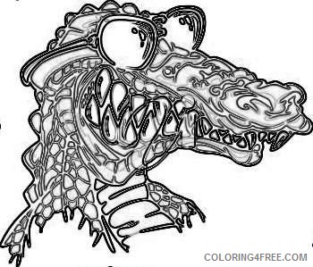 picture of the head of a cartoon alligator wearing sunglasses in a tz0KGK coloring