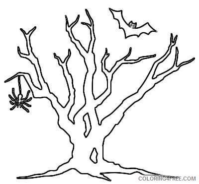 spider bat tree http www wpclipart com holiday halloween spooky exAASu coloring