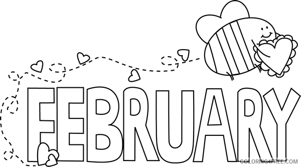 white february valentine love bee black and white february OesbkJ coloring